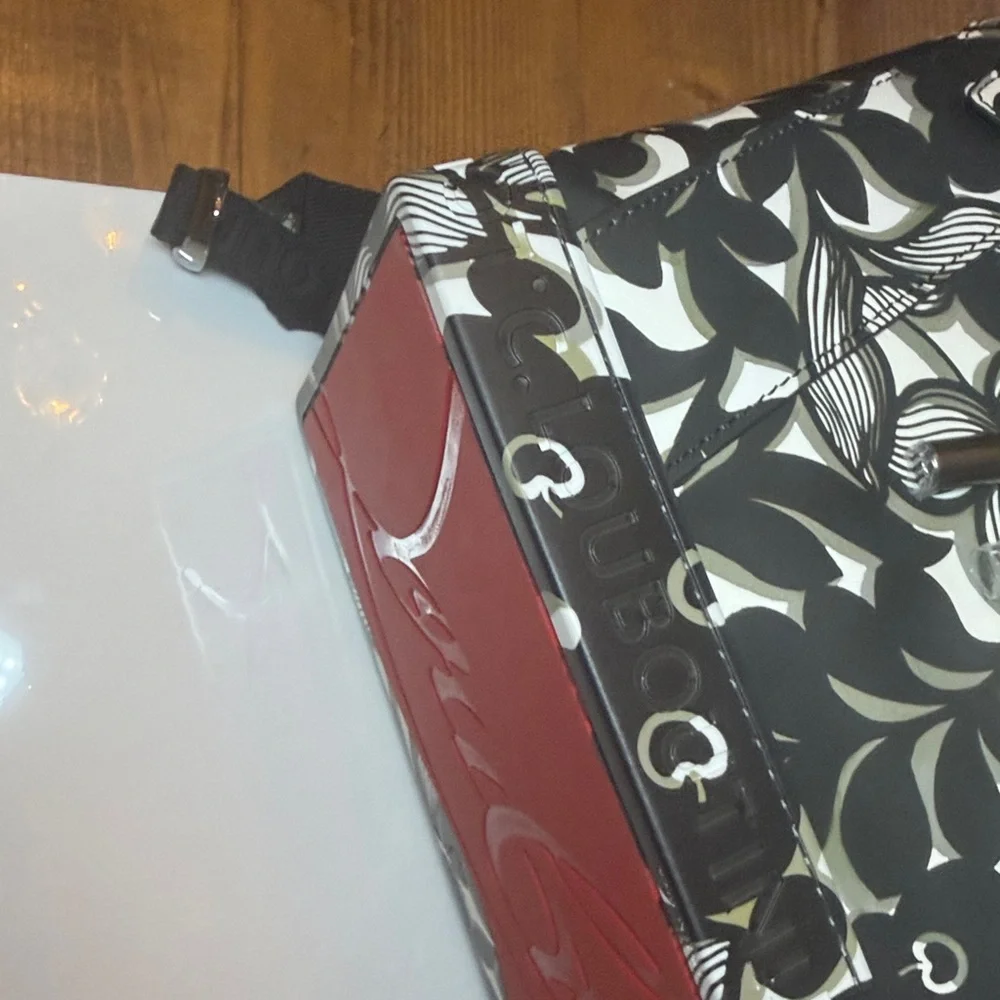 NWT CHRISTIAN LOUBOUTIN Explorafunk backpack. Black and white floral large.